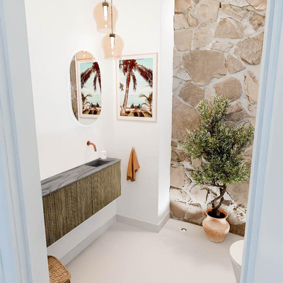 Mondiaz JOYA-DLUX 111.6cm toiletmeubel - ronding links kleur Dusk - Wastafel FAYE positie Rechts Zonder kraangat kleur Sombra.