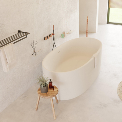 Ideavit Solidcliff baignoire îlot 175x88cm Solid surface blanc mat