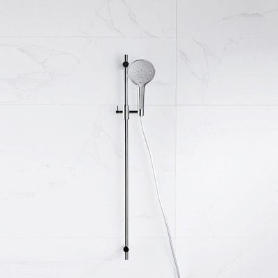 Fortifura Calvi glijstangset - met ronde handdouche - gladde doucheslang - hoogglans chroom