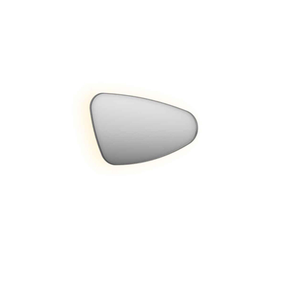 INK SP23 Miroir - 80x4x50cm - LED en bas et en haut à changement de couleur - dimmable - organique - dans un cadre en acier - à droite aluminium inox brossé