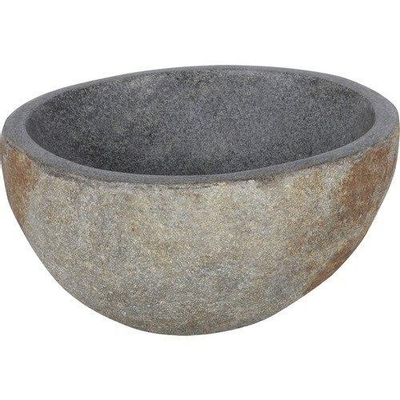 Differnz Lombok vasque à poser 36cm ronde pierre de rivière grise