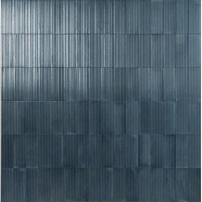 Marazzi Rice M96L Carreau mural décoratif 7,5x20 cm Blu Pleat 12,5mm Brillant