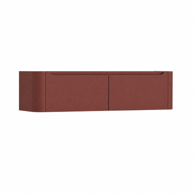 H&R badmeubelen Juice Wastafelonderkast - 160x45x40cm - afgeronde hoeken - 2 lades - geïntegreerde greep - terra mat