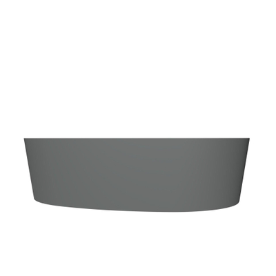 Arcqua Rocker vasque à poser - 50x37x13cm - organique - cast marble - gris mat