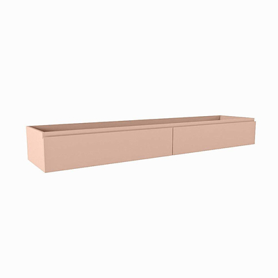 Mondiaz FOGE wastafelonderkast - 200x45x25cm - 2 lades - uitsparing links en rechts - softclose - Rosee