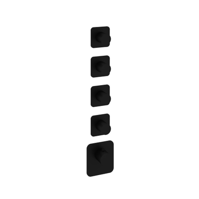 Hotbath Gal Afbouwdeel voor Highflow Thermostaat met 4 stopkranen Mat zwart