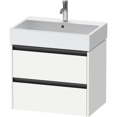Duravit Ketho 2 meuble sous-lavabo avec 2 tiroirs 68.4x46x54.9cm avec poignées anthracite blanc mat