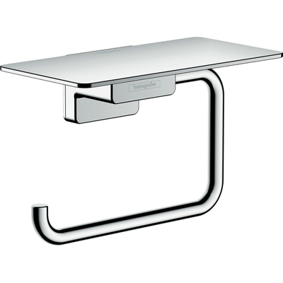 Hansgrohe AddStoris Q closetrolhouder - met planchet - hoogglans chroom