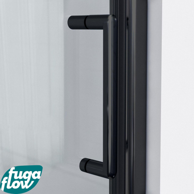 FugaFlow Efficiente Vetro 6211 Porte de douche - 100x200cm - verre de sécurité - anti-calcaire - profilé noir mat