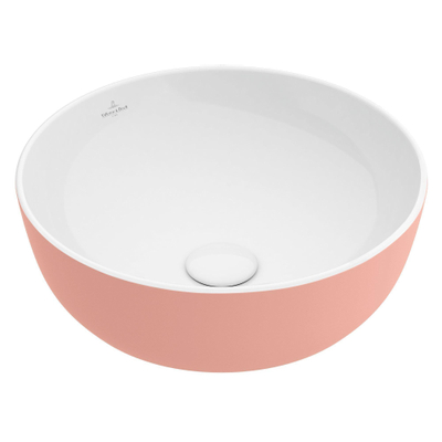 Villeroy & Boch Artis opzetwastafel - 43x43cm - zonder kraangat - zonder overloop CeramicPlus - Powder (glans roze)