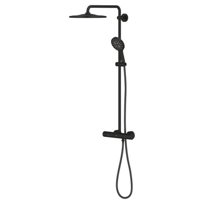 Grohe Rainshower Douchesysteem - thermostatisch - met handdouche - 3 straalsoorten - phantom black (zwart)