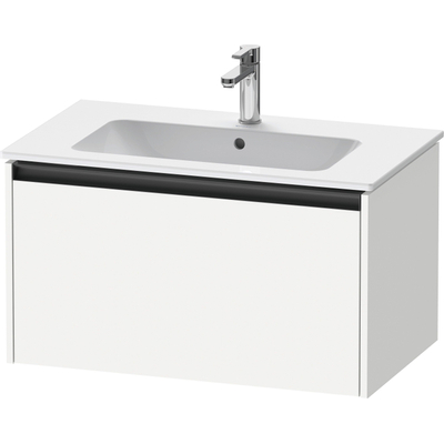 Duravit Ketho 2 meuble sous-lavabo avec 1 tiroir 81x48x44cm avec poignée anthracite blanc mat