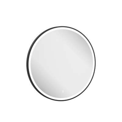 Crosswater Infinity Miroir - 70x70cm - Rond - avec éclairage - Noir mat