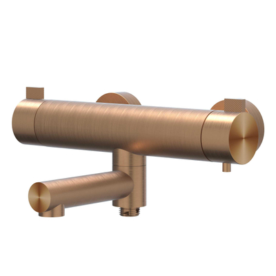 IVY Tribe Mitigeur thermostatique de bain apparent - bec de baignoire pivotant - inverseur - AISI 316 - cuivre brossé mat PVD