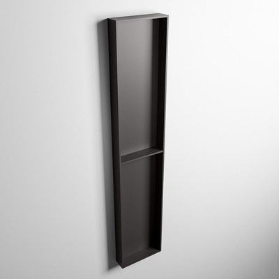 Mondiaz Easy nis 29.5x89.5x8cm voor Inbouw/opbouw 2 open vakken Solid surface DarkGrey/DarkGrey
