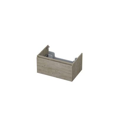 INK Meuble sous-lavabo - 70x45x35cm - 1 tiroir - sans poignée - avec rebord en bois - MFC - chêne grège