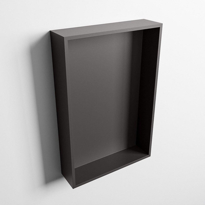 Mondiaz Easy nis 29.5x44.5x8cm voor Inbouw/opbouw 1 open vak Solid surface DarkGrey/DarkGrey