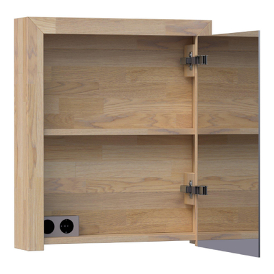 BRAUER Rise spiegelkast – 59x70x15 cm – zonder verlichting – rechtsdraaiende – Eiken grijs