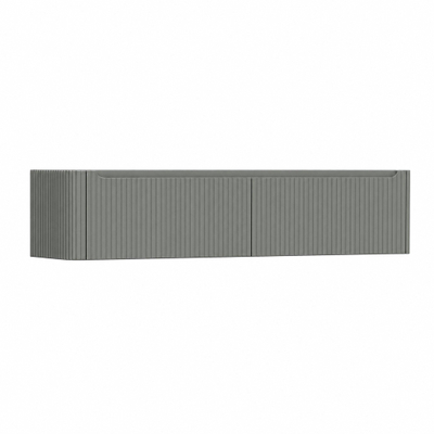 H&R Badmeubelen Juice Wastafelonderkast - 180x45x40cm - linkerhoek afgerond - 3D-front - 2 lades - geïntegreerde greep - petrol mat