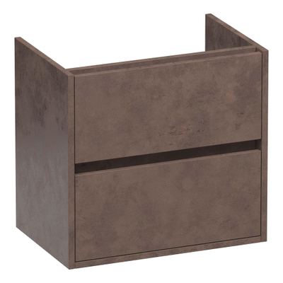 BRAUER Adore wastafelonderkast ondiep - 60x39x55cm - 2 softclose lades - greeploos - 1 sifon uitsparing - Erosion