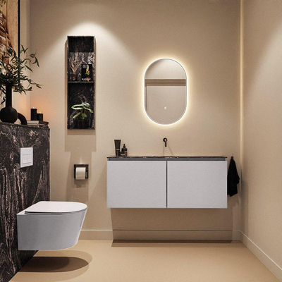 MONDIAZ TURE-DLUX meuble WC 120 cm Cale. EDEN lavabo Lava position centrale. Sans trou de robinet.