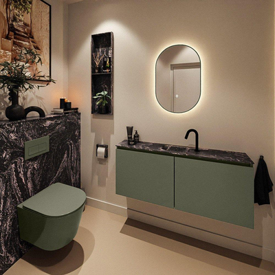 MONDIAZ TURE-DLUX Meuble toilette - 120cm - Army - EDEN - vasque Lava - position centrale - 1 trou de robinet