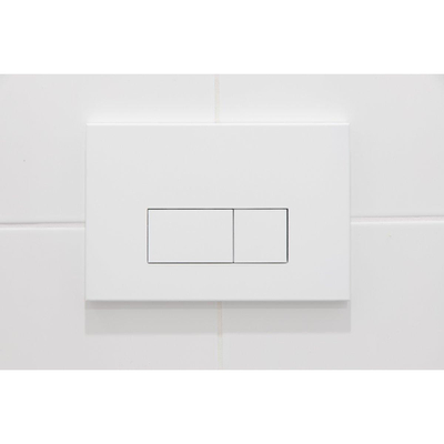 QeramiQ Dely Toiletset - 36.3x51.7cm - diepspoel - rimless - Geberit UP320 Burda inbouwreservoir - softclose toiletzitting - mat witte bedieningsplaat - rechtehoekige knoppen - wit mat