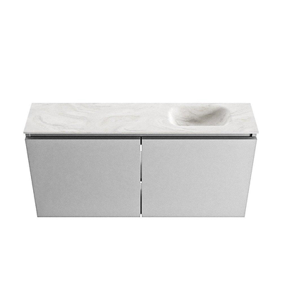 MONDIAZ TURE-DLUX 100cm toiletmeubel Plata. EDEN wastafel Ostra positie rechts. Met 1 kraangat.