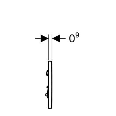 Geberit Type01 urinioir bedieningsplaat - pneumatisch - vierkant - alpien wit