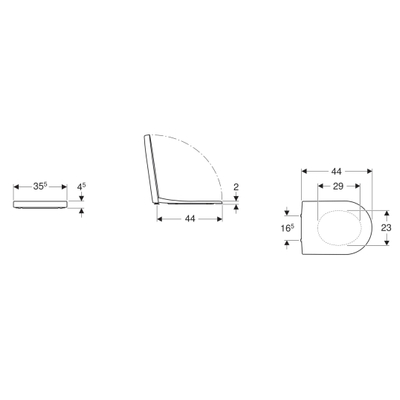 WC Geberit Icon - abattant - fermeture douce & libération rapide - fixation supérieure - Duroplast Blanc