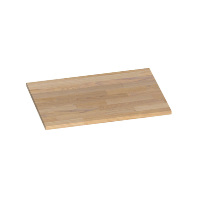 Saniclass natural wood Wastafelblad - 60x46x2cm - zonder kraangat - hout - grey oak