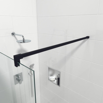 Marenza Bellini Douche à l'italienne - 140x200cm - verre clair - noir mat