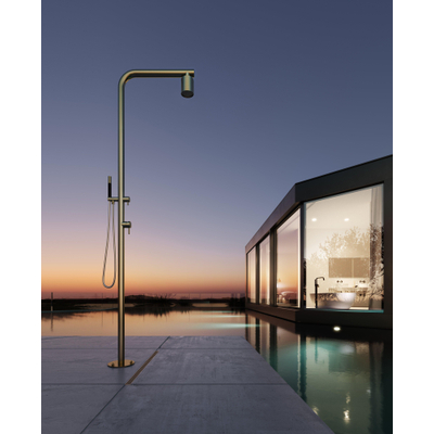 Hotbath Archie douche extérieure - douche de tête Beam - douchette barre - ACIER INOXYDABLE 316 - acier inoxydable brossé