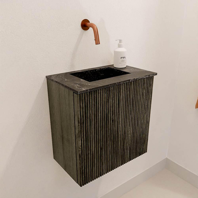 Mondiaz JOYA-DLUX Meuble de toilette 40cm - couleur Shadow - Vasque FAYE position Milieu Sans trou de robinet couleur Lava