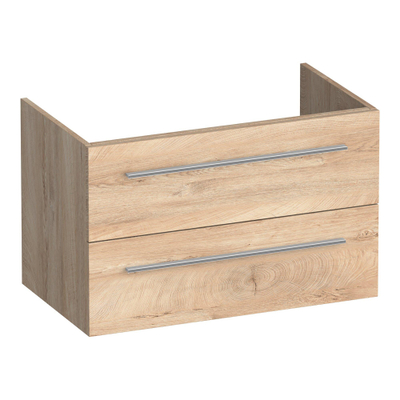 BRAUER Trust meuble sous-lavabo 80 sans poignées rapportées 2 tiroirs à fermeture douce et 1 découpe pour siphon - Forest Wheat