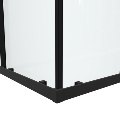 Saniclass Casus Cabine de douche 100x100x200cm Carré accès d'angle verre clair profilé Noir mat