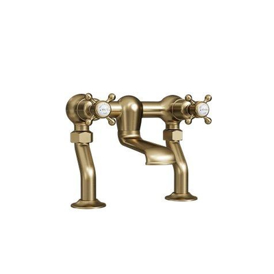 Crosswater Belgravia Crosshead Badkraan - opbouw - 16.5cm uitloop - geborsteld messing (goud)