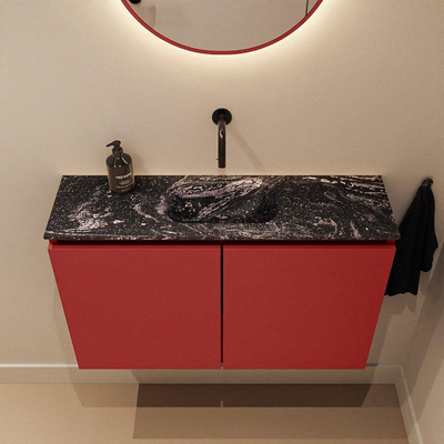 MONDIAZ TURE-DLUX 80cm toiletmeubel Fire. EDEN wastafel Lava positie midden. Zonder kraangat.
