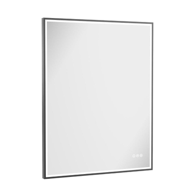 Crosswater MPRO spiegel met verlichting - 90x70cm - LED - verticaal/horizontaal - geborsteld slate (gunmetal)