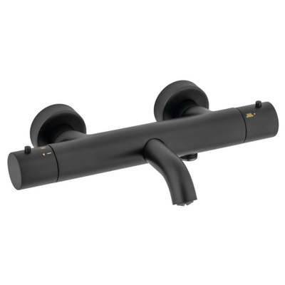 Plieger Napoli robinet de baignoire thermostatique avec inverseur avec raccords cool body noir mat