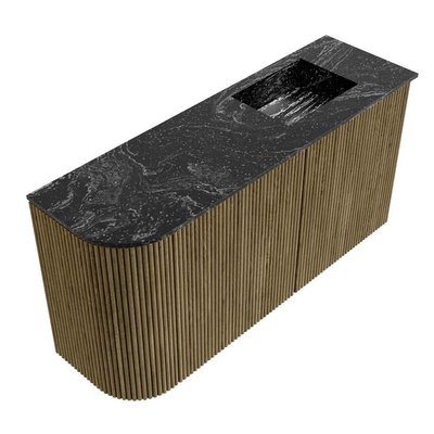 Mondiaz JOYA-DLUX 81.6cm toiletmeubel - ronding links kleur Dusk - Wastafel FAYE positie Rechts Zonder kraangat kleur Lava.