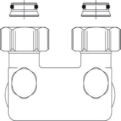 Oventrop bypass 2 tuyaux avec valve 3/4 x3/4