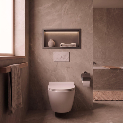 Fortifura Galeria Niche encastrée - 30x60x7cm - éclairage LED - gunmetal