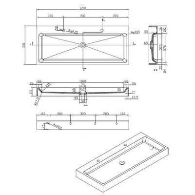 Best Design Opera 120 wastafel Just Solid 120x50x11cm