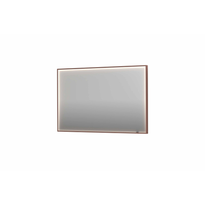 INK SP19 miroir - 120x4x80cm rectangulaire en cadre acier incl dir LED - chauffage - changement de couleur - dimmable et interrupteur - cuivre brossé