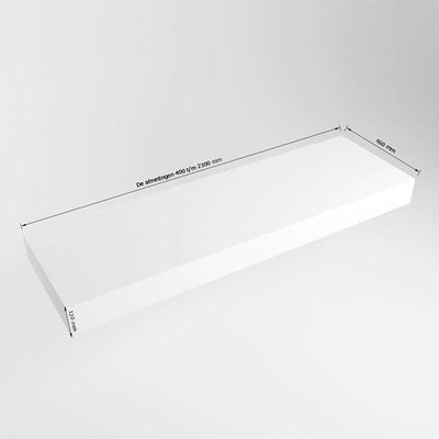 Mondiaz Top 46 Topblad - 160cm - dikte 12cm - solid surface - geschikt voor afdekplaat of waskom - Opalo OUTLETSTORE