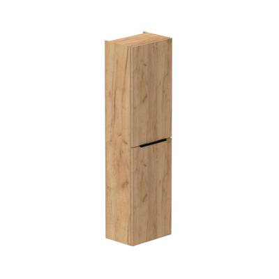 Thebalux Hoge kast 165x45x29 2x dichte deur opbouwgreep Noëlla mat zwart rechts draaiend t.b.v. Type 2/3/6/7/9 chestnut grey