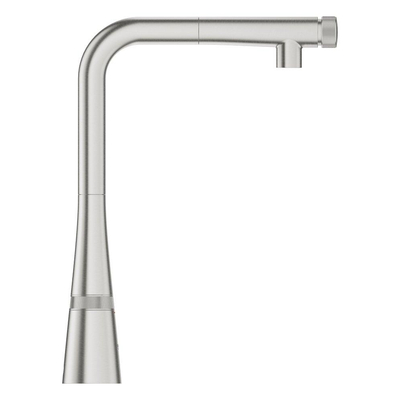 GROHE Zedra Mitigeur de cuisine - haut - bec en L extensible - supersteel brossé