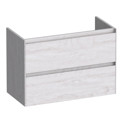 BRAUER Inspire meuble sous-lavabo peu profond 80 2 tiroirs softclose - sans poignée - 1 découpe pour siphon - Forest Seashell