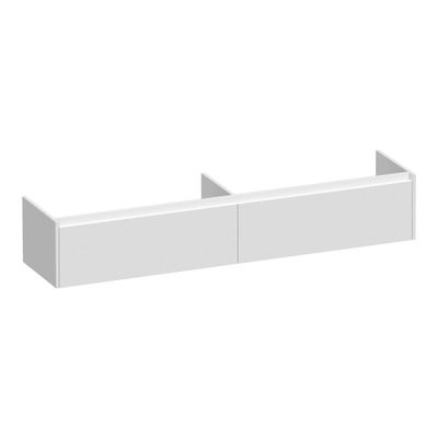 BRAUER Embrace wastafelonderkast - 198x35x45.5cm - 2 softclose lades - greeploos - 2 sifon uitsparingen - hoogglans wit